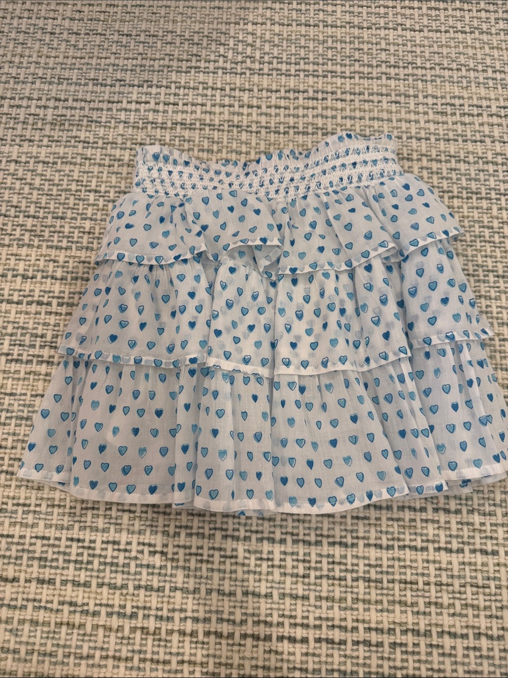 Roller Rabbit Light Blue Heart Tiered Ruffle Skirt